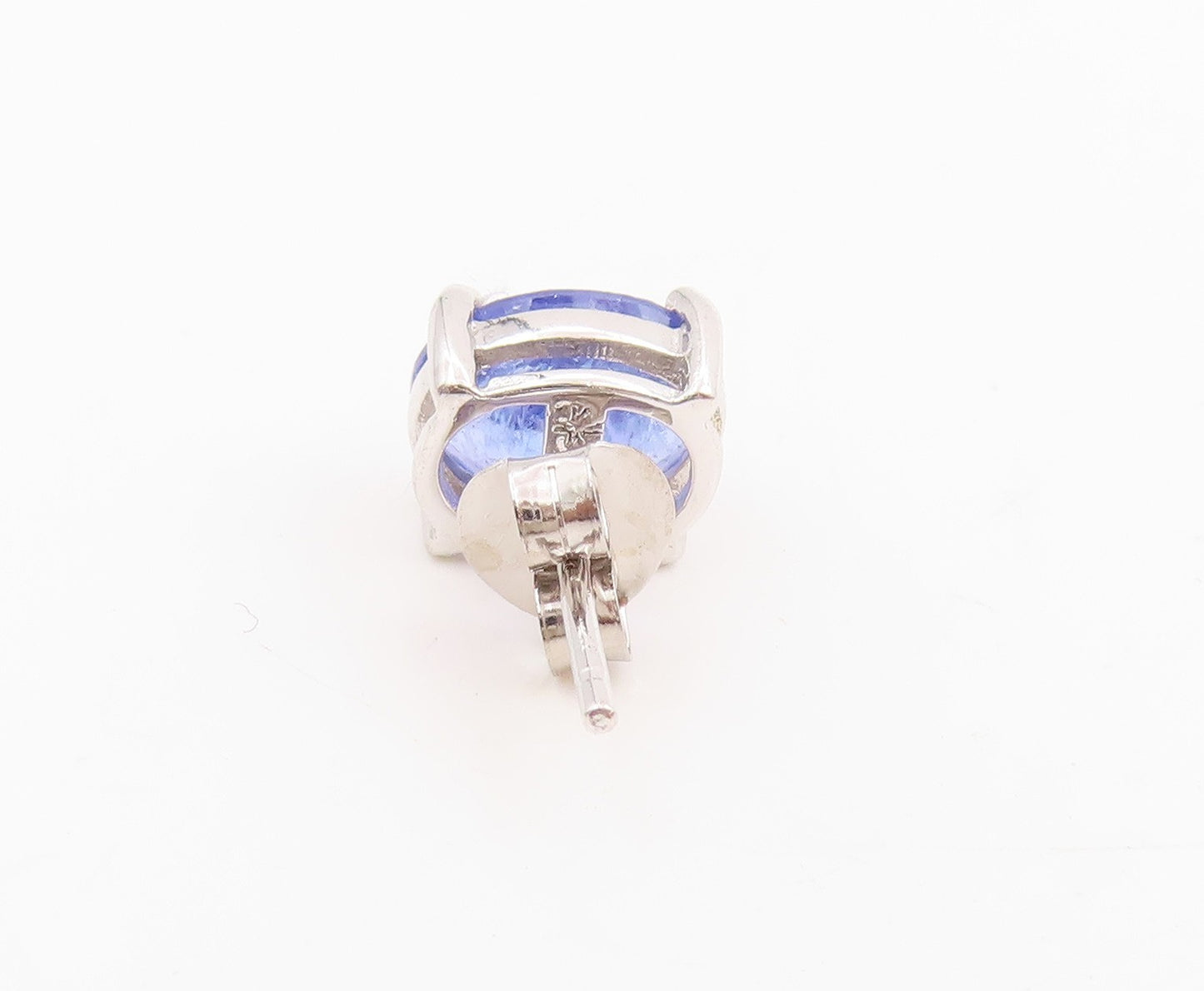 925 Sterling Silver Vintage Earrings Minimalist Oval Tanzanite Studs  EG13736