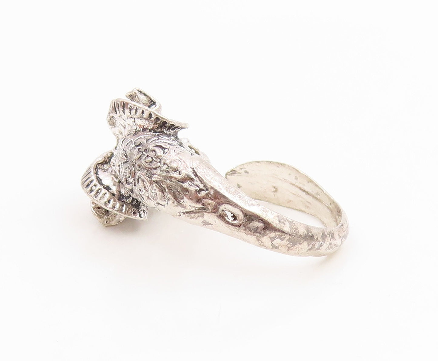 925 Sterling Silver Vintage Ring Ram's Head Aries Zodiac Band  Sz 8.5  RG35703