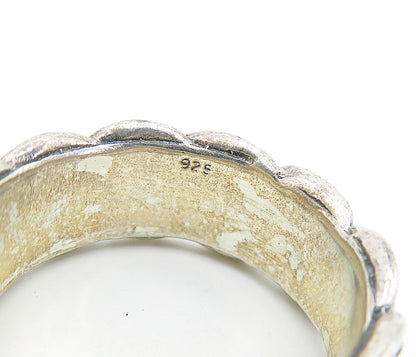 925 Sterling Silver Vintage Shiny Braided Rope Design Band Ring Sz 11 RG7443
