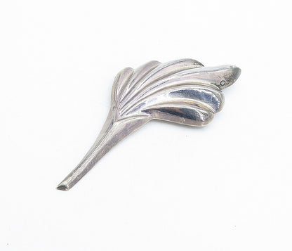 MEXICO 925 Sterling Silver  Vintage Dark Tone Hollow Fluted Brooch Pin  BP1833