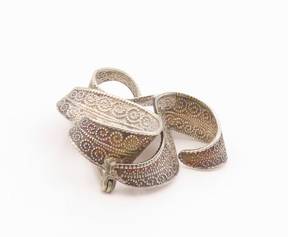 BEAU 925 Sterling Silver  Vintage Swirl Ribbon Design Brooch Pin  BP5767
