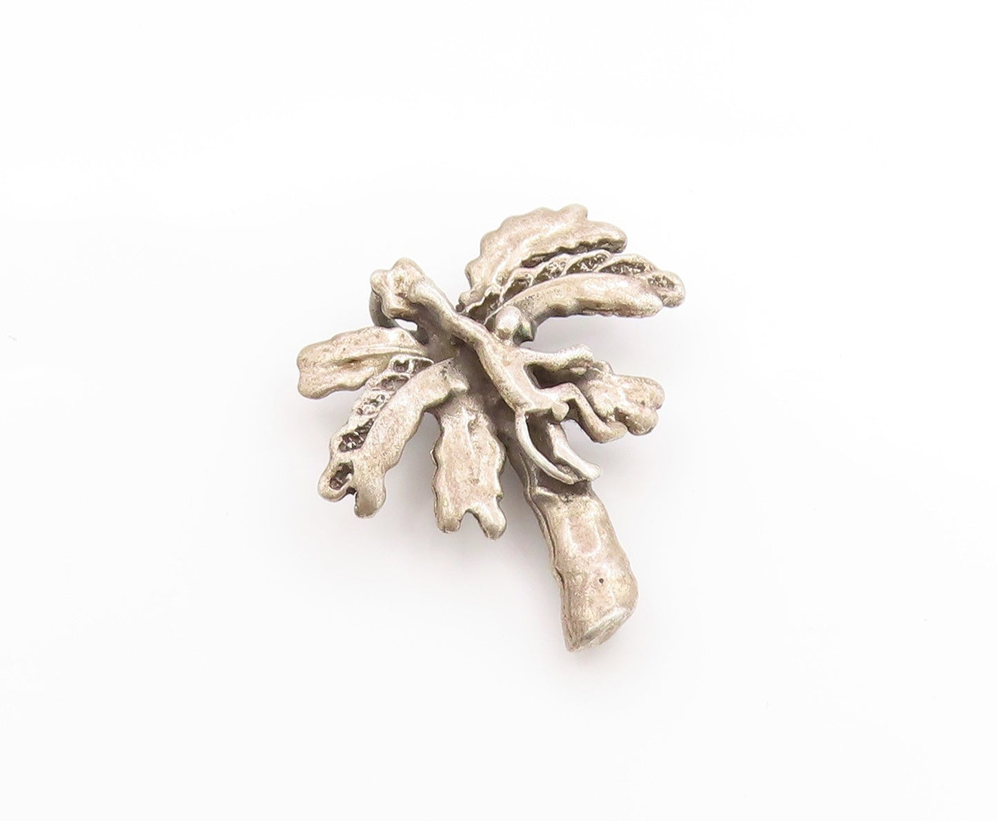 925 Sterling Silver Vintage Brooch 3D Textured Monkey On Palm Tree Pin  BP11926