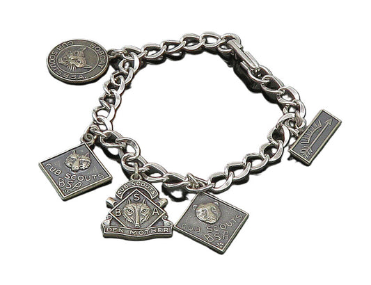 925 Silver  Vintage Assorted Boy Scouts Of America Charm Bracelet  BT8821