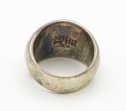 SIAM 925 Sterling Silver  Vintage Enamel Striped Dome Band Ring Sz 7  RG16678