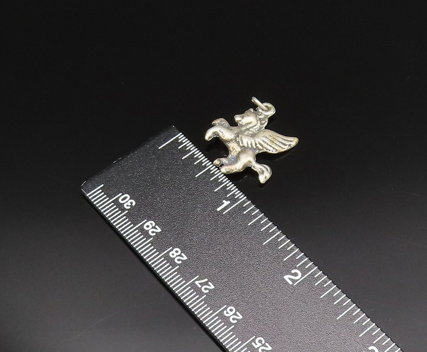 925 Sterling Silver  Vintage Sculpted Fancy Flying Horse Pendant  PT21491