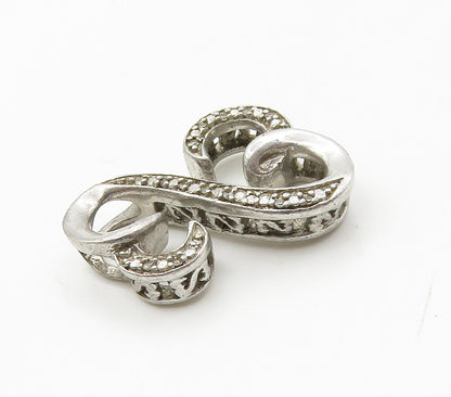 925 Sterling Silver  Genuine Diamonds Infinity Love Heart Pendant  PT12436