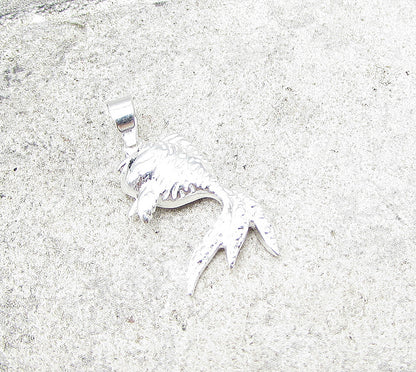 925 Sterling Silver  Swimming Fish Drop Pendant  PT1392