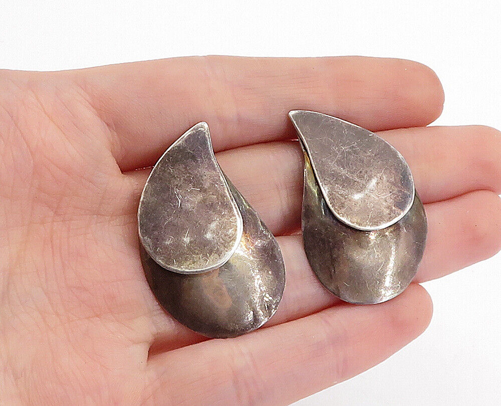 LOUIS BOOTH 925 Sterling Silver  Vintage Dark Tone Tear Drop Earrings  EG2626