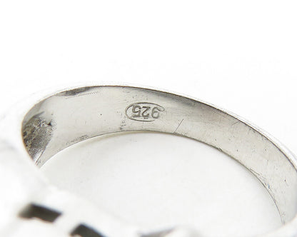 925 Sterling Silver  Vintage Tear Drop Blue Topaz Band Ring Sz 7  RG17667