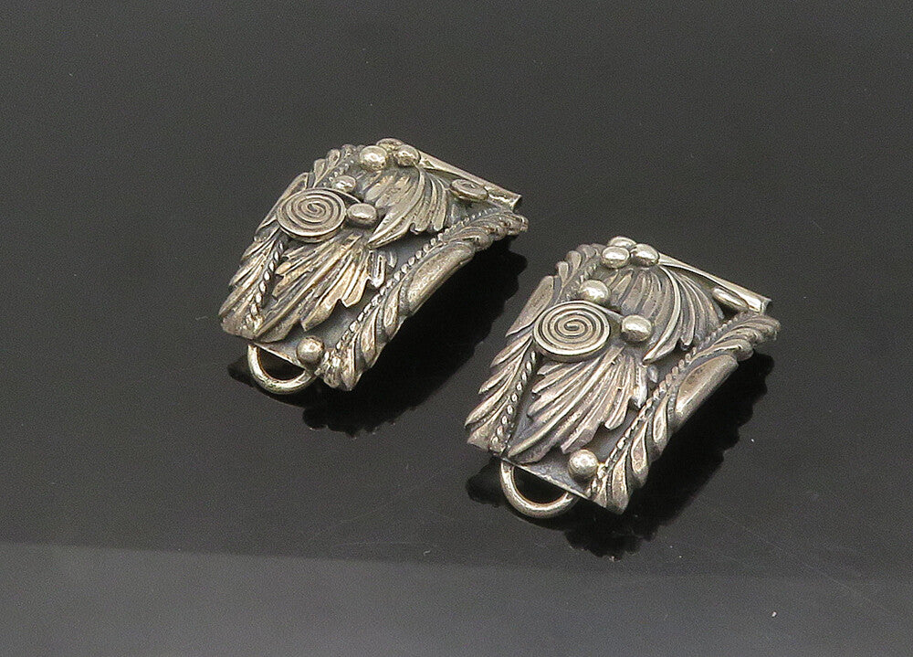 NAVAJO 925 Sterling Silver  Vintage Floral Spiral Swirl Watch Straps  TR3043