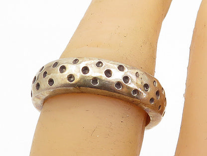 925 Sterling Silver Vintage Dotted Pattern Round Band Ring Sz 6.5 RG6889
