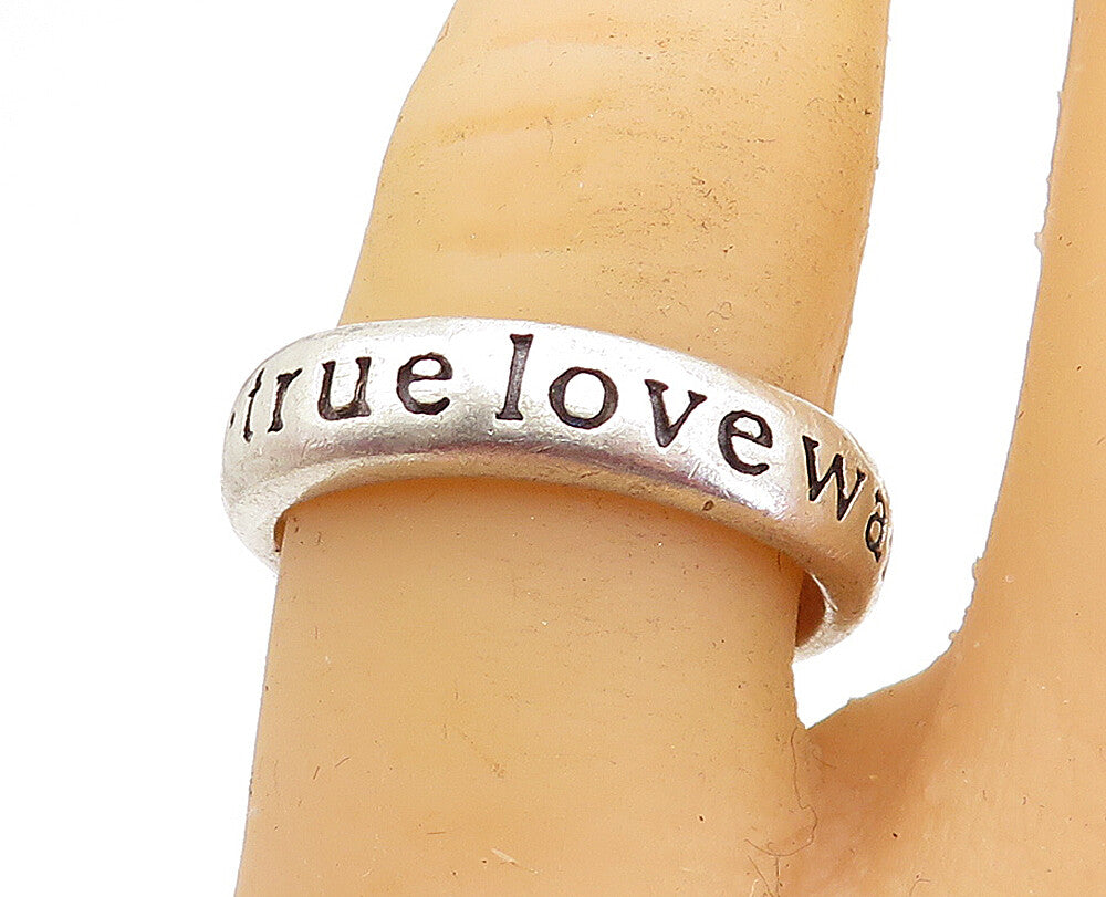 925 Sterling Silver  Vintage True Love Waits Stamped Purity Ring Sz 7.5 RG4564