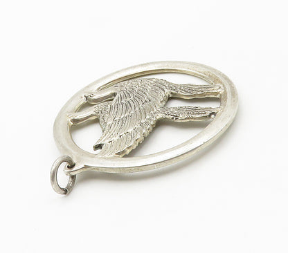 WALLACE 925 Sterling Silver  Vintage Peace On Earth Doves Pendant  PT11889