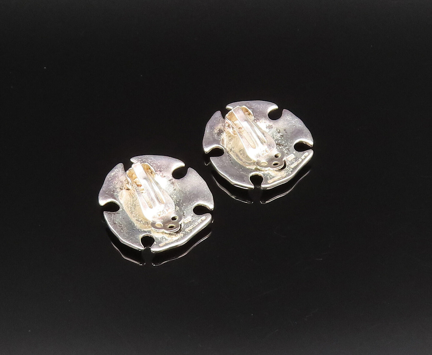 RLM STUDIO 925 Silver  Vintage Fidget Shield Non Pierced Earrings  EG12132