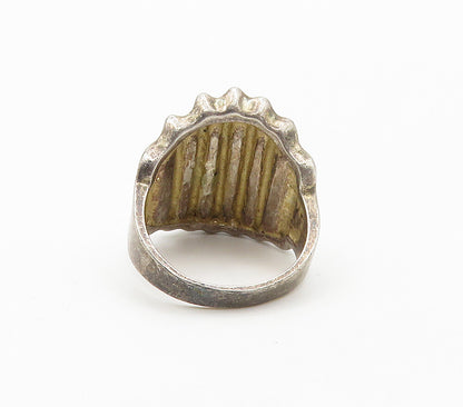 925 Sterling Silver  Vintage Tapered Fluted Detail Band Ring Sz 5.5  RG15806
