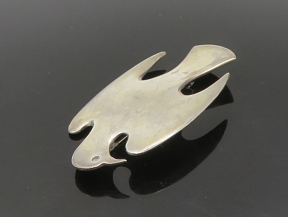 925 Sterling Silver  Vintage Antique Smooth Bird Silhouette Brooch Pin  BP9275