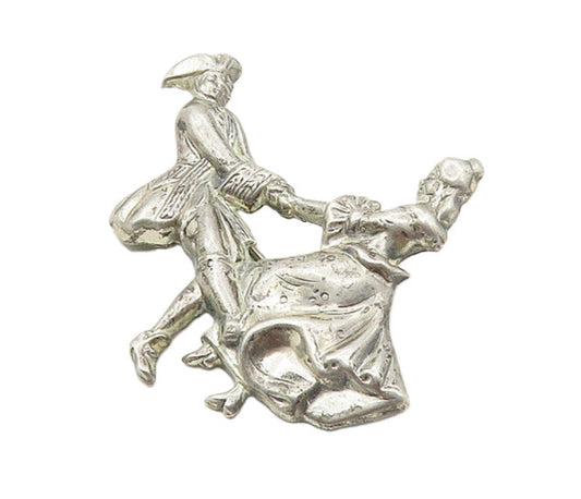 LANG 925 Sterling Silver  Vintage Dancing Couple Motif Brooch Pin  BP6757