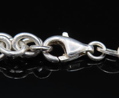 925 Sterling Silver  Vintage Two Tone Coin Rolo Chain Necklace  NE3867