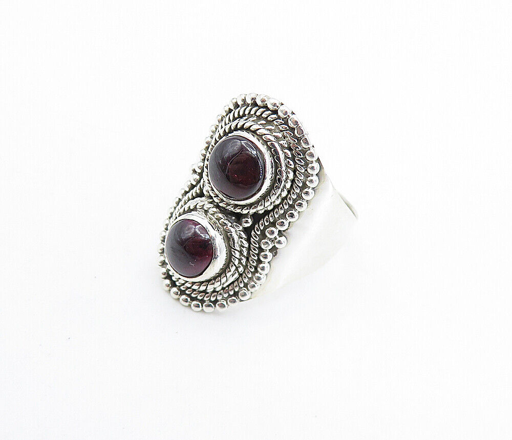 925 Sterling Silver  Cabochon Cut Amethyst Twist Cocktail Ring Sz 7.5  RG7906