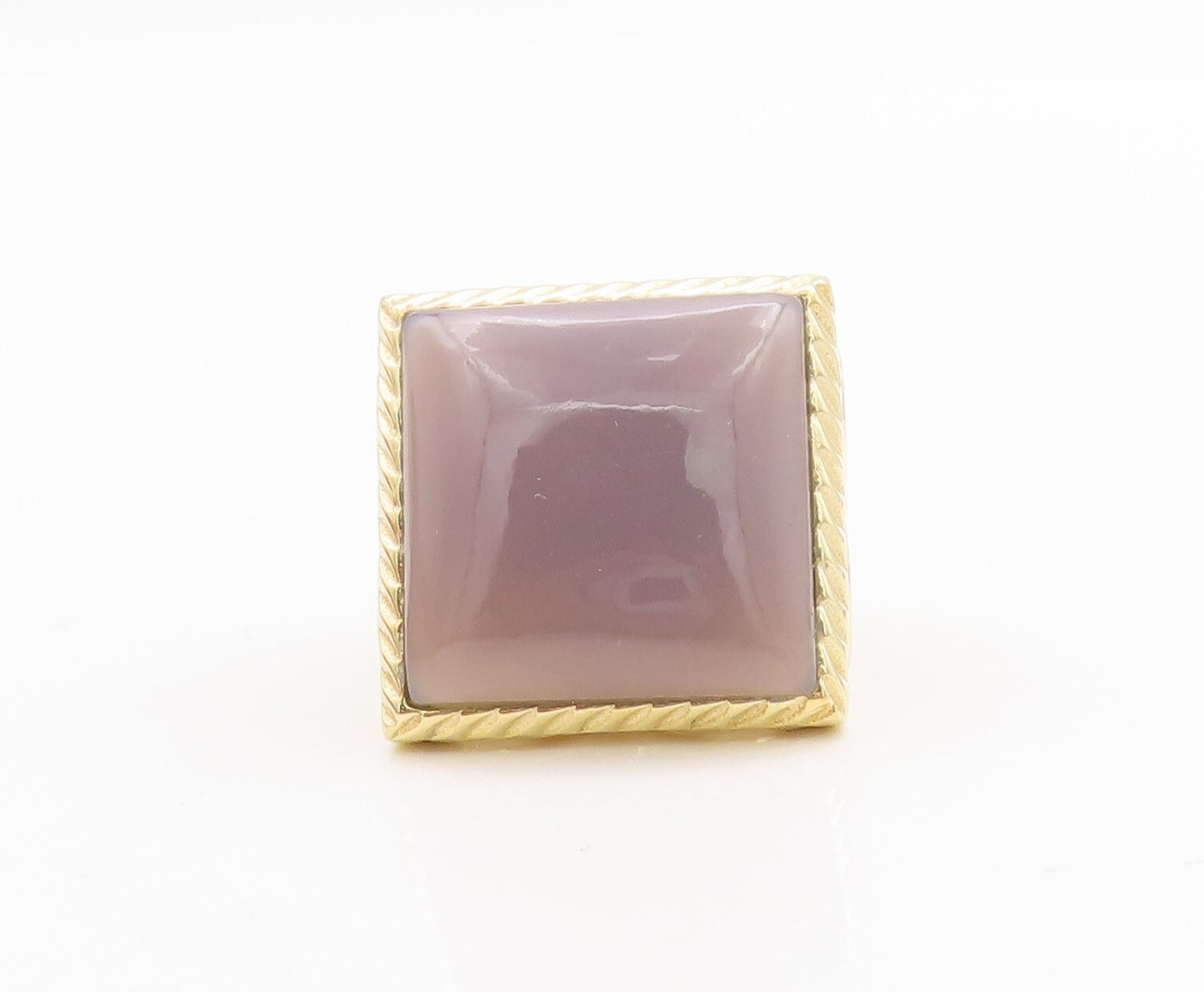 925 Sterling Silver Vintage Ring Gold Plated Real Large Gemstone Sz 8 RG29681