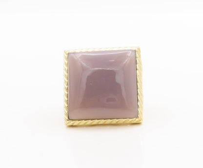925 Sterling Silver Vintage Ring Gold Plated Real Large Gemstone Sz 8 RG29681