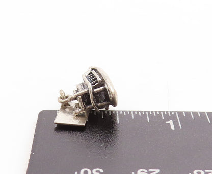 925 Sterling Silver Vintage Pendant 3D Carved Cruise Ship Charm  PT23740