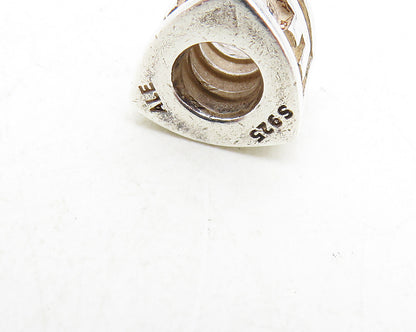 PANDORA 925 Silver  Vintage Petite Shiny F Initial Bead Charm Pendant  PT7478
