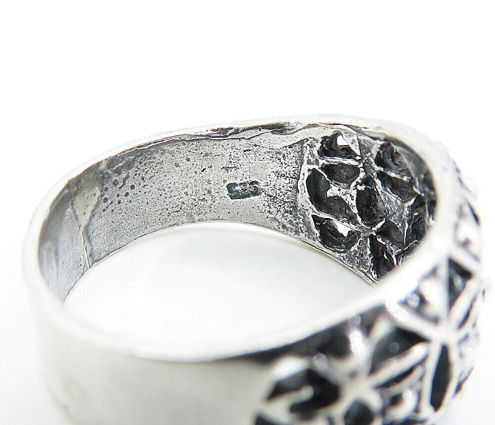 925 Sterling Silver  Vintage Open Pattern Tapered Band Ring Sz 7.5  RG6444