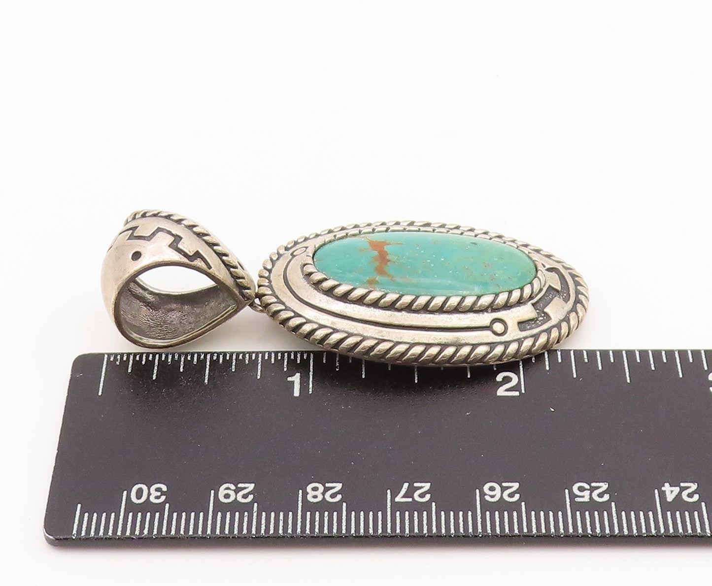 925 Sterling Silver Vintage Pendant CAROLYN POLLACK Antique Turquoise  PT24243
