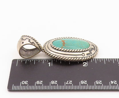 925 Sterling Silver Vintage Pendant CAROLYN POLLACK Antique Turquoise  PT24243