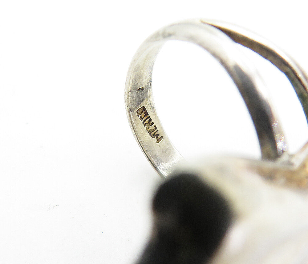 MEXICO 925 Sterling Silver  Vintage Shiny Bow Tie Band Ring Sz 5.5  RG5505