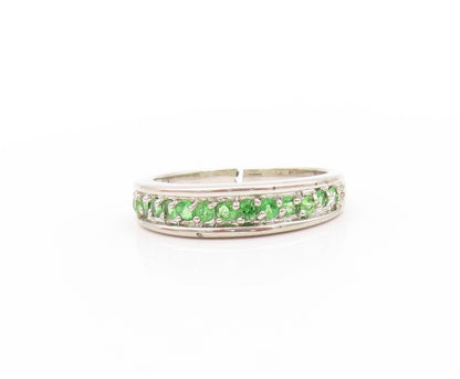 925 Sterling Silver Vintage Ring Minimalist Round Peridot Band  Sz 6  RG32931