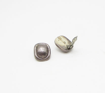 ZINA 925 Sterling Silver  Vintage Dome Button Design Clip On Earrings  EG1981