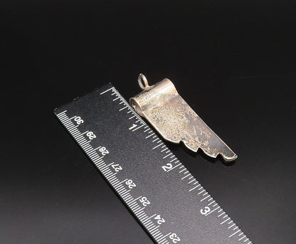 MIDDLE EAST 925 Sterling Silver Vintage Abstract Wavy Ends Pendant  PT21828