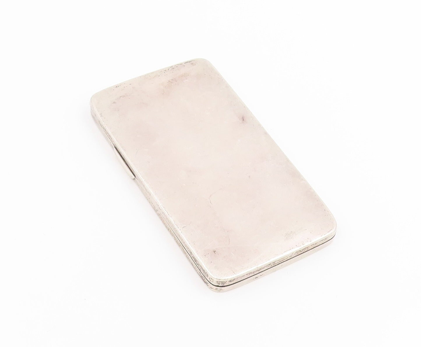 925 Sterling Silver Vintage Card Case ENGLAND Virtute et Armis OPENS  TR4170