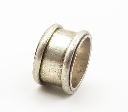 MEXICO 925 Sterling Silver  Vintage Raised Edge Smooth Band Ring Sz 10 RG15367