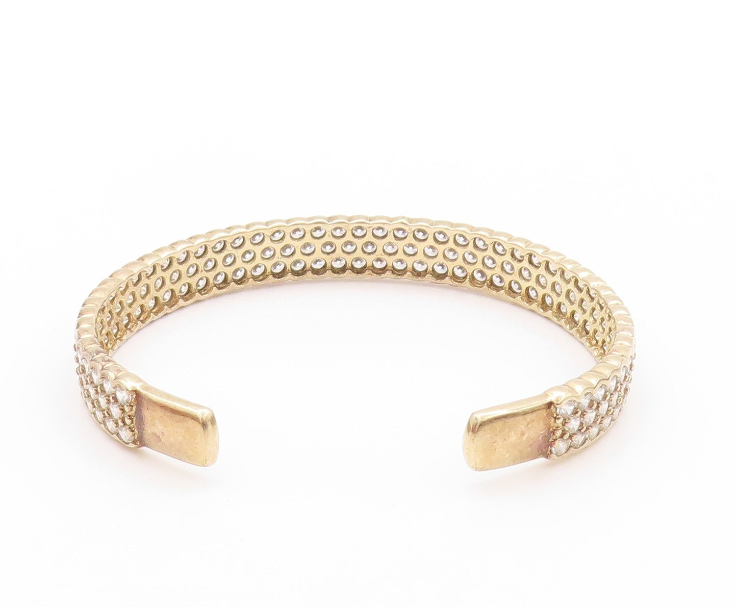 925 Sterling Silver Vintage Bracelet Gold Plated CZ Inlay Cuff  BT11218