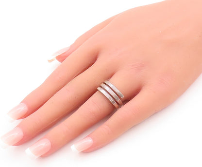 925 Sterling Silver Vintage Ring Solid Spiral Coil Cutout  Sz 5  RG28849