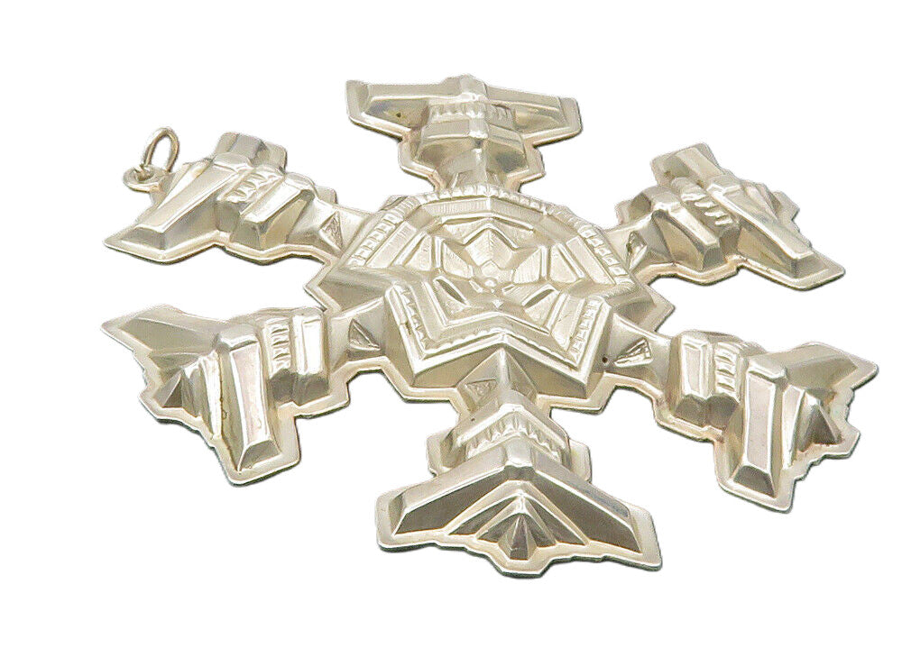 GORHAM 925 Sterling Silver  Vintage Hollow Christmas Snowflake Pendant  PT7785