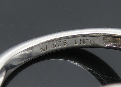 925 Silver  Vintage Genuine Diamonds Split Swirl Band Ring Sz 7  RG21455