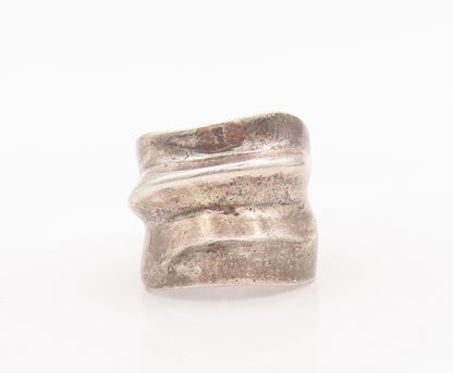 925 Sterling Silver Vintage Ring Modernist Neck Muffler Shape Sz 5.5  RG27729