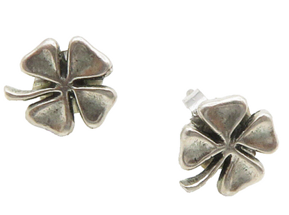 925 Sterling Silver  Vintage Four Leaf Clover Stud Earrings  EG7913