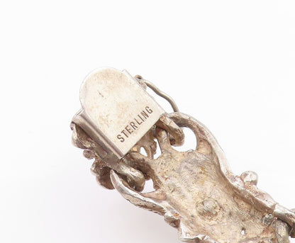 925 Sterling Silver Vintage Bracelet Brutalist Mermaid Link Design  BT12061