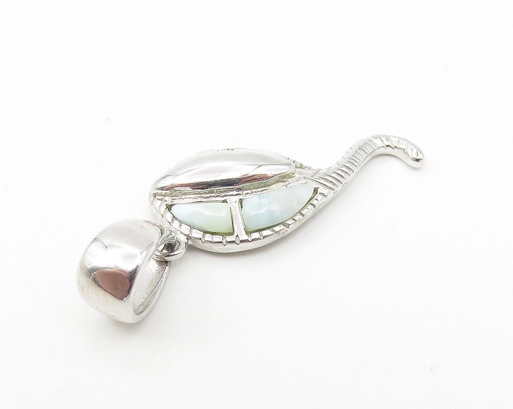 925 Sterling Silver  Petite Shiny Larimar Sting Ray Motif Pendant  PT9159