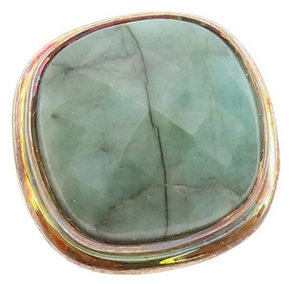 925 Sterling Silver Vintage Ring Antique Cabochon Green Gemstone  Sz 6 RG30221
