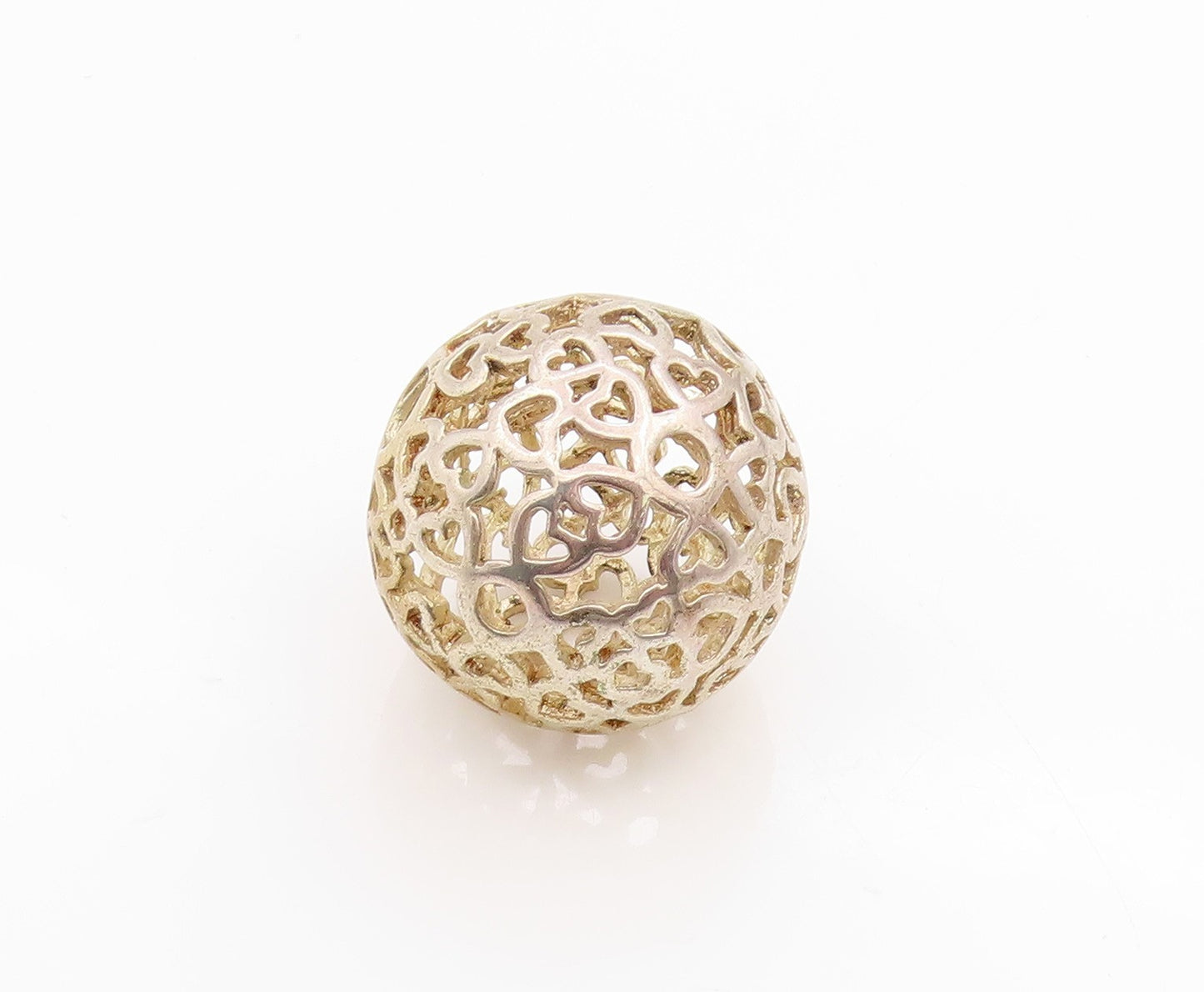 925 Sterling Silver Vintage Pendant Brutalist Cutout Sphere PT24364