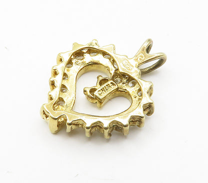 ROSS SIMON 925 Silver  Shiny Topaz Gold Plated Love Heart Pendant  PT12828