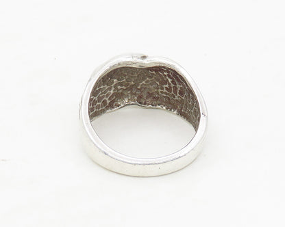 925 Sterling Silver  Vintage Shiny Diamond Cut Detail Band Ring Sz 6.5 RG17296