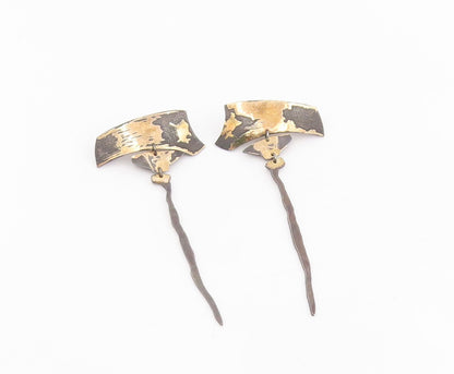 14k Gold & 925 Sterling Silver Vintage Earrings HRATCH BABIKIAN Dangle  EG13987