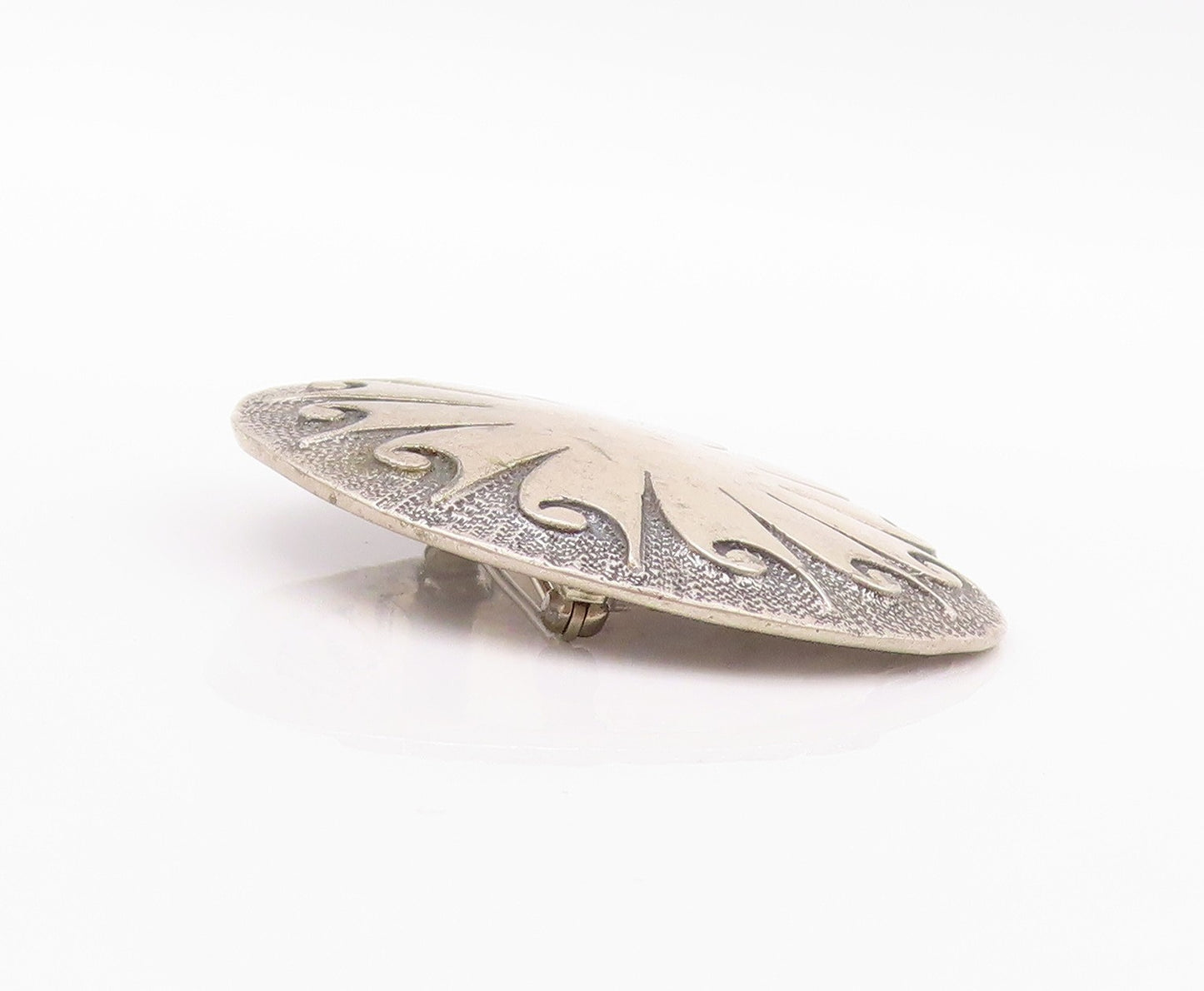 925 Sterling Silver Vintage Brooch Sun Or Morning Star Design Textured   BP11596
